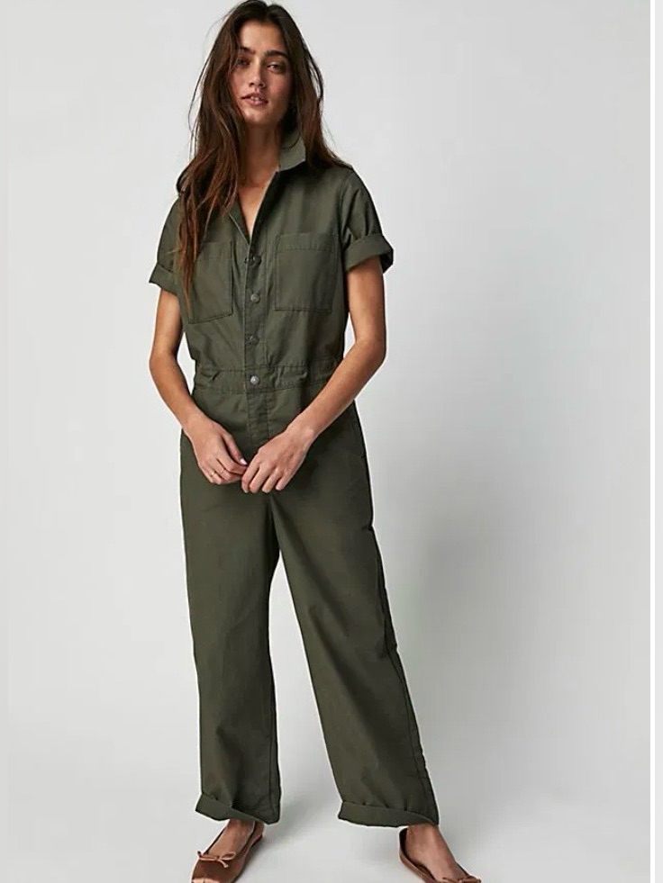 Levi's Olive Utility Short-Sleeve Boilersuit
